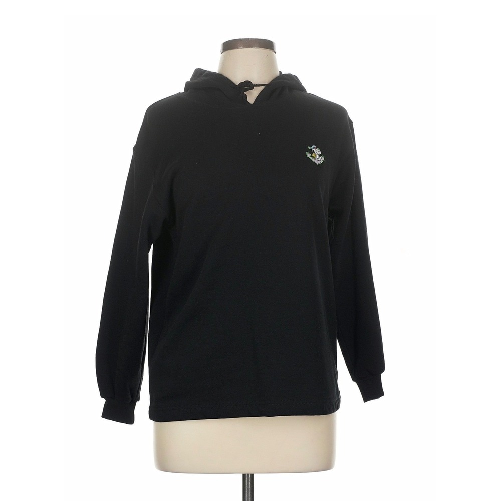 NWT! Peanuts Snoopy Joe‎ Cool Black Embroidered Pullover Hoodie Mens Sz M Casual